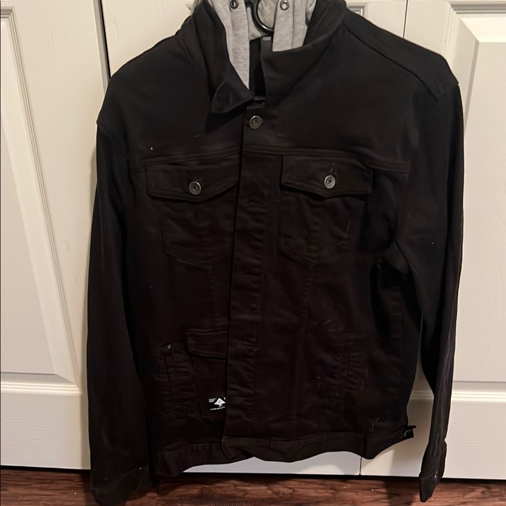 Black Jacket with Gray Hood